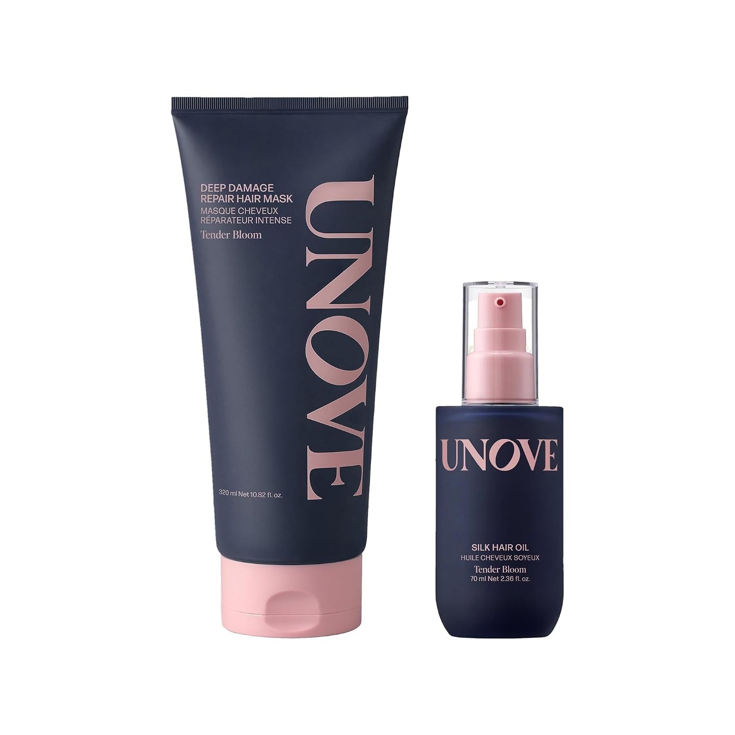 UNOVE Deep Damage Repair Hair Mask Tender Bloom (207ml) & Silk Oil Essence 70ml
