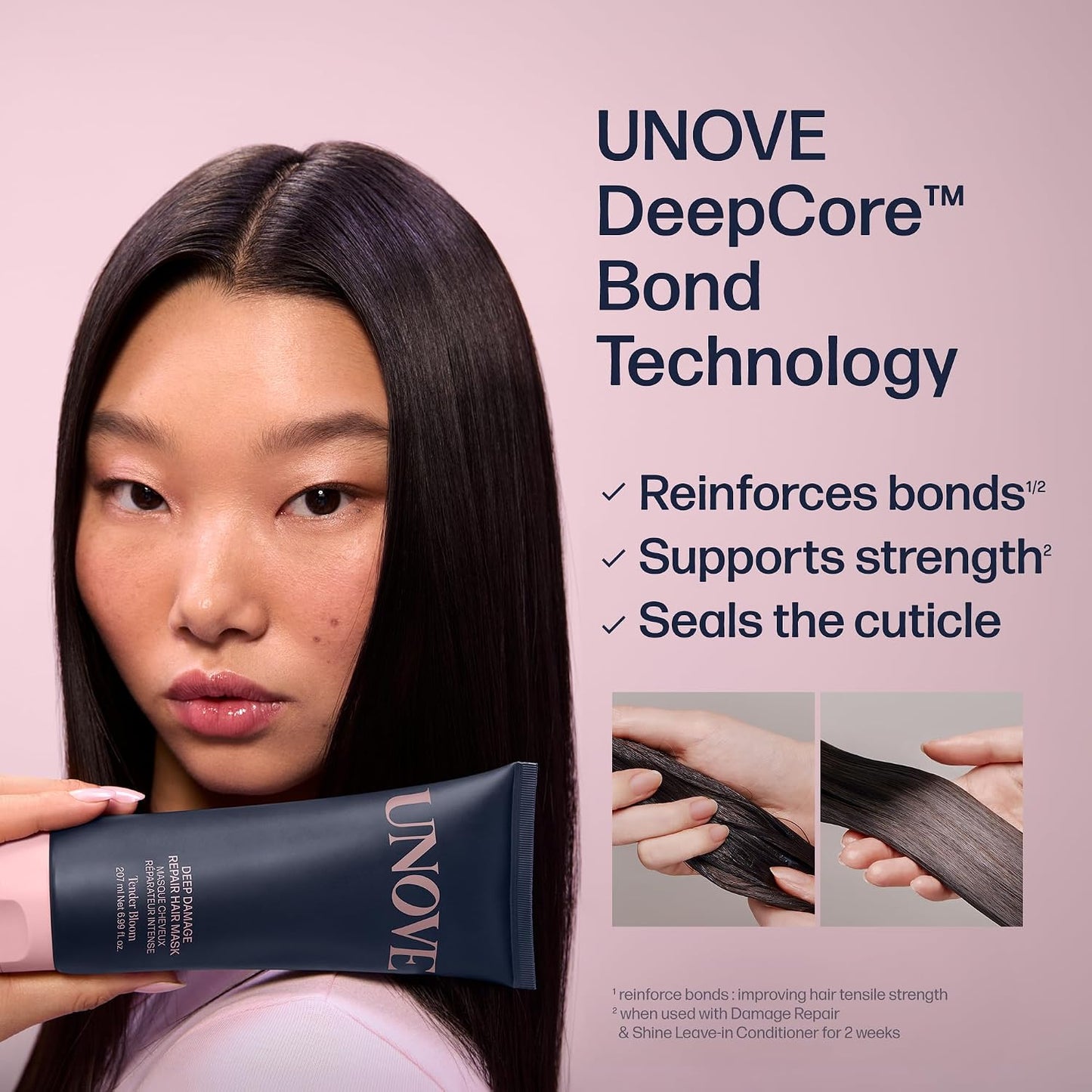 UNOVE Deep Damage Repair Hair Mask Tender Bloom (207ml) & Silk Oil Essence 70ml